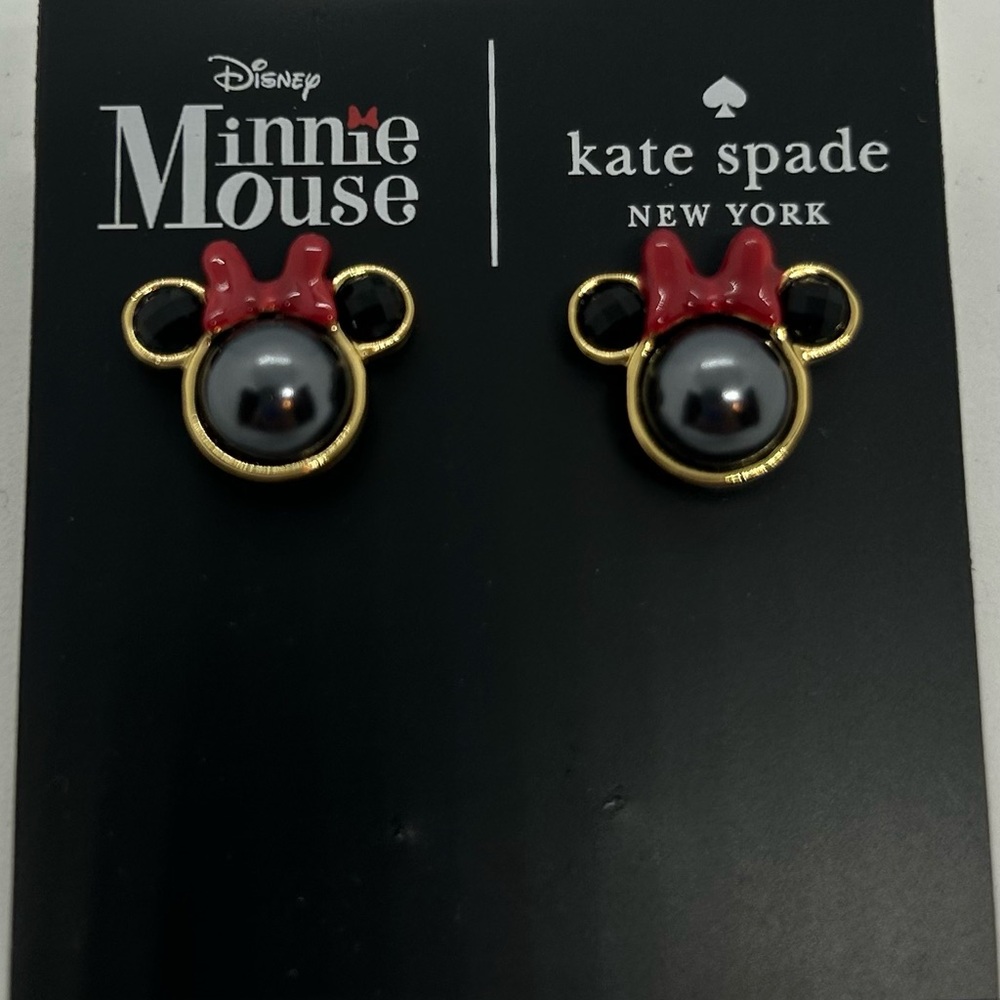 Kate Spade New York Disney Minnie Mouse Stud Earrings, NWT.